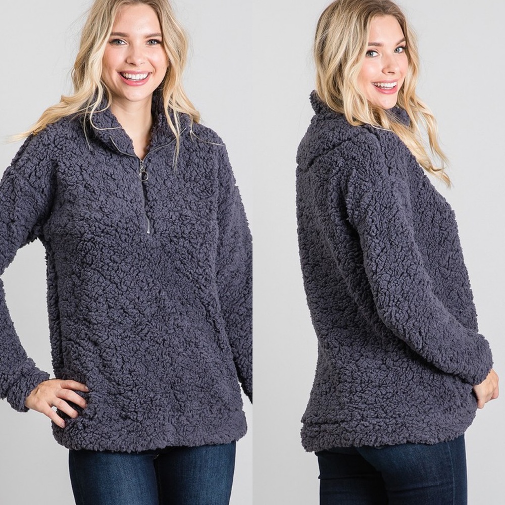 Women’s Sherpa Half Zip Pullover Jacket Fall Winter Jackets